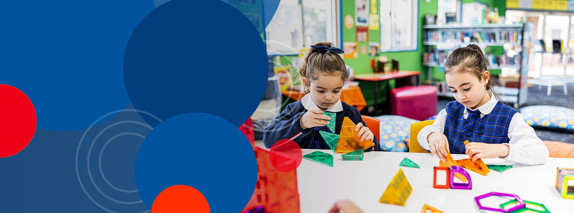 Bethany Catholic Primary School Glenmore Park Students playing with magnetic tiles