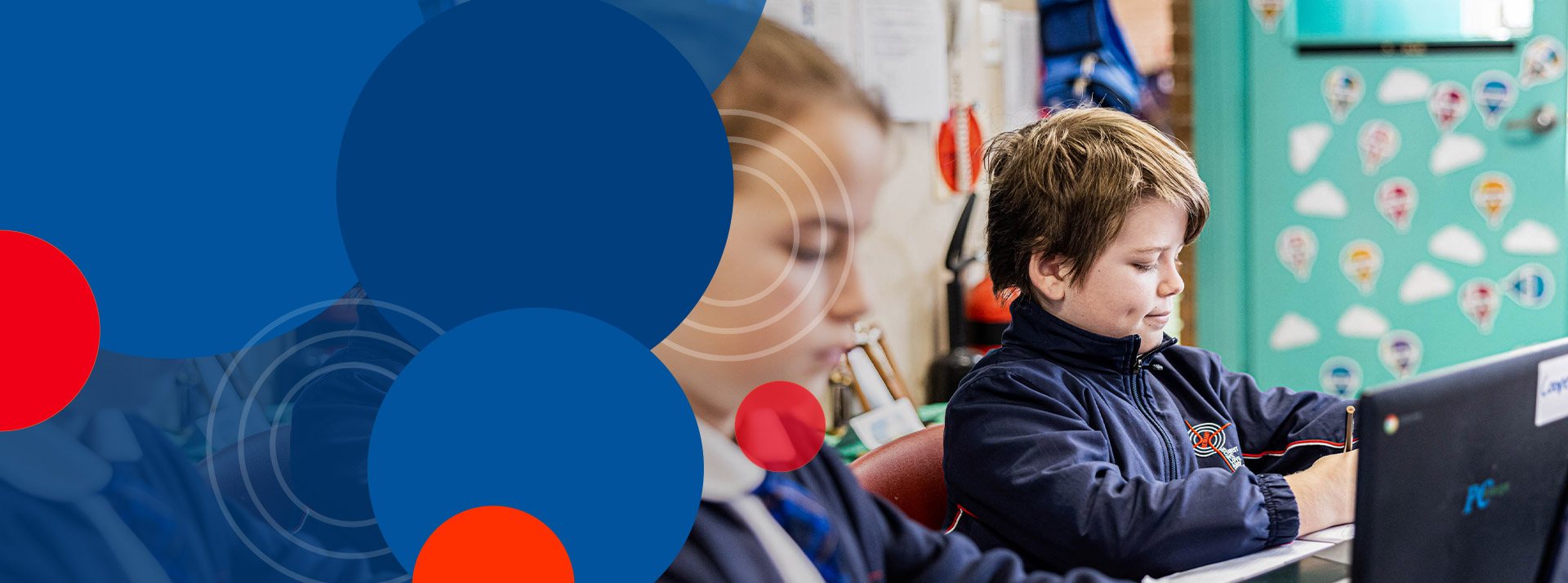 Students using technology at Bethany Catholic Primary School Glenmore Park