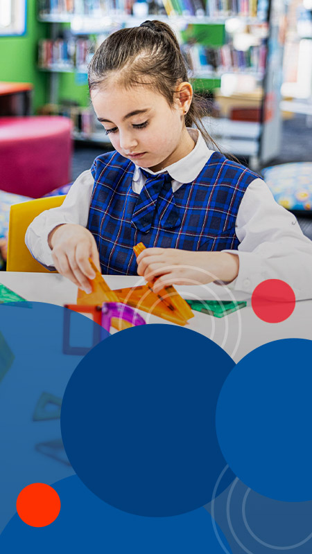Bethany Catholic Primary School Glenmore Park Students playing with magnetic tiles