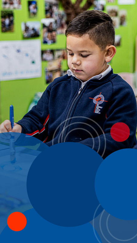 Students painting together at Bethany Catholic Primary School Glenmore Park