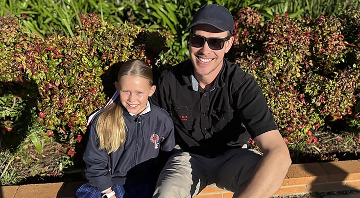 Dad and Daughter at Bethany Catholic Primary School